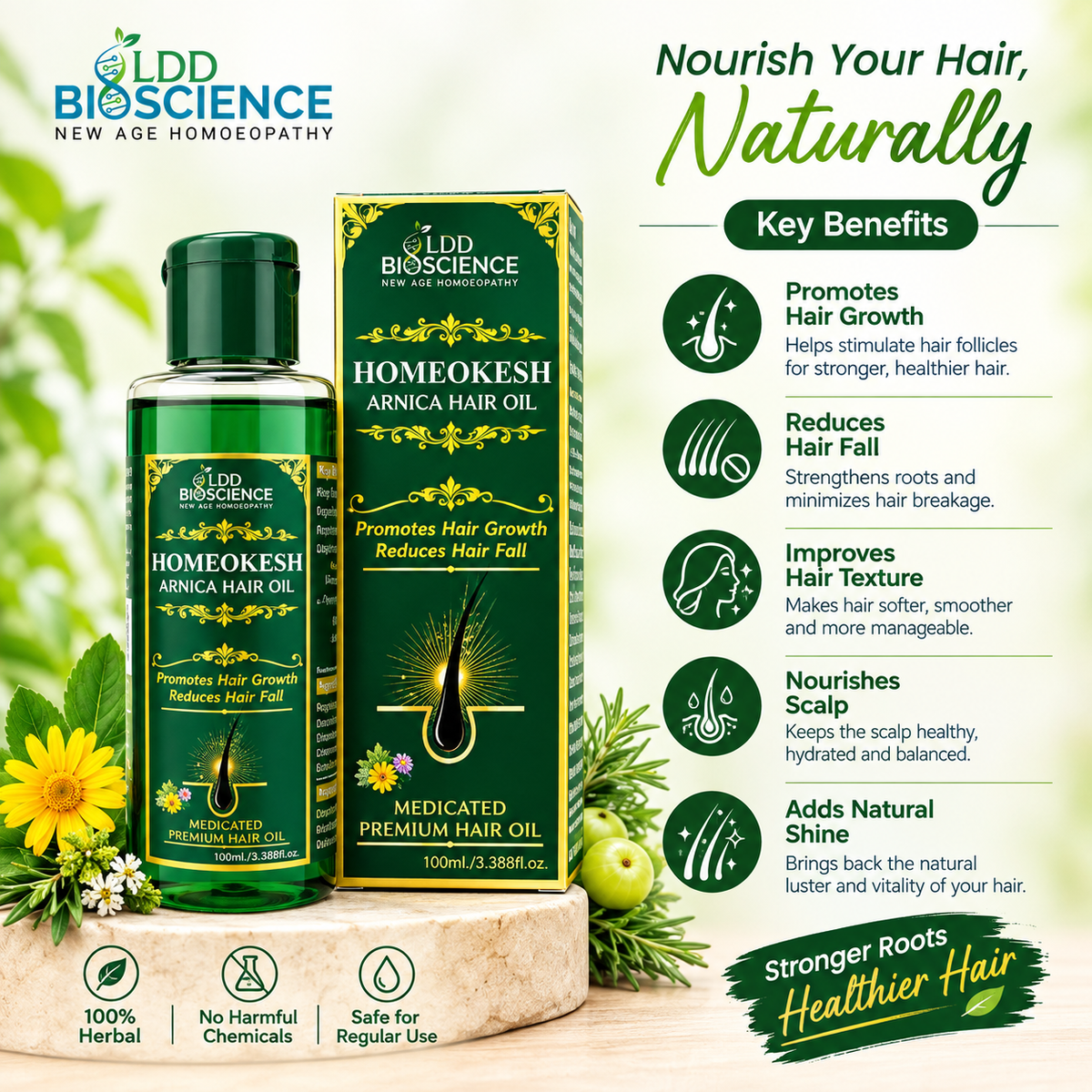 LDD Bioscience Homoeokesh Arnica Hair Oil